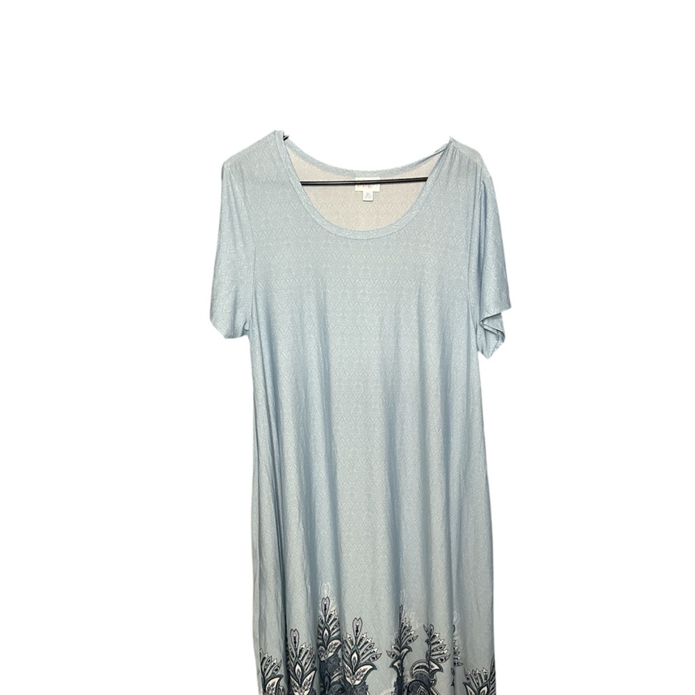 LuLaRoe Light Blue Dress with Dark Floral Design